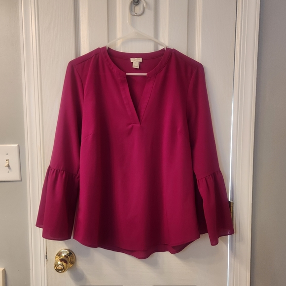 J Crew Fuchsia Blouse, pink purple, size S - Picture 4 of 7